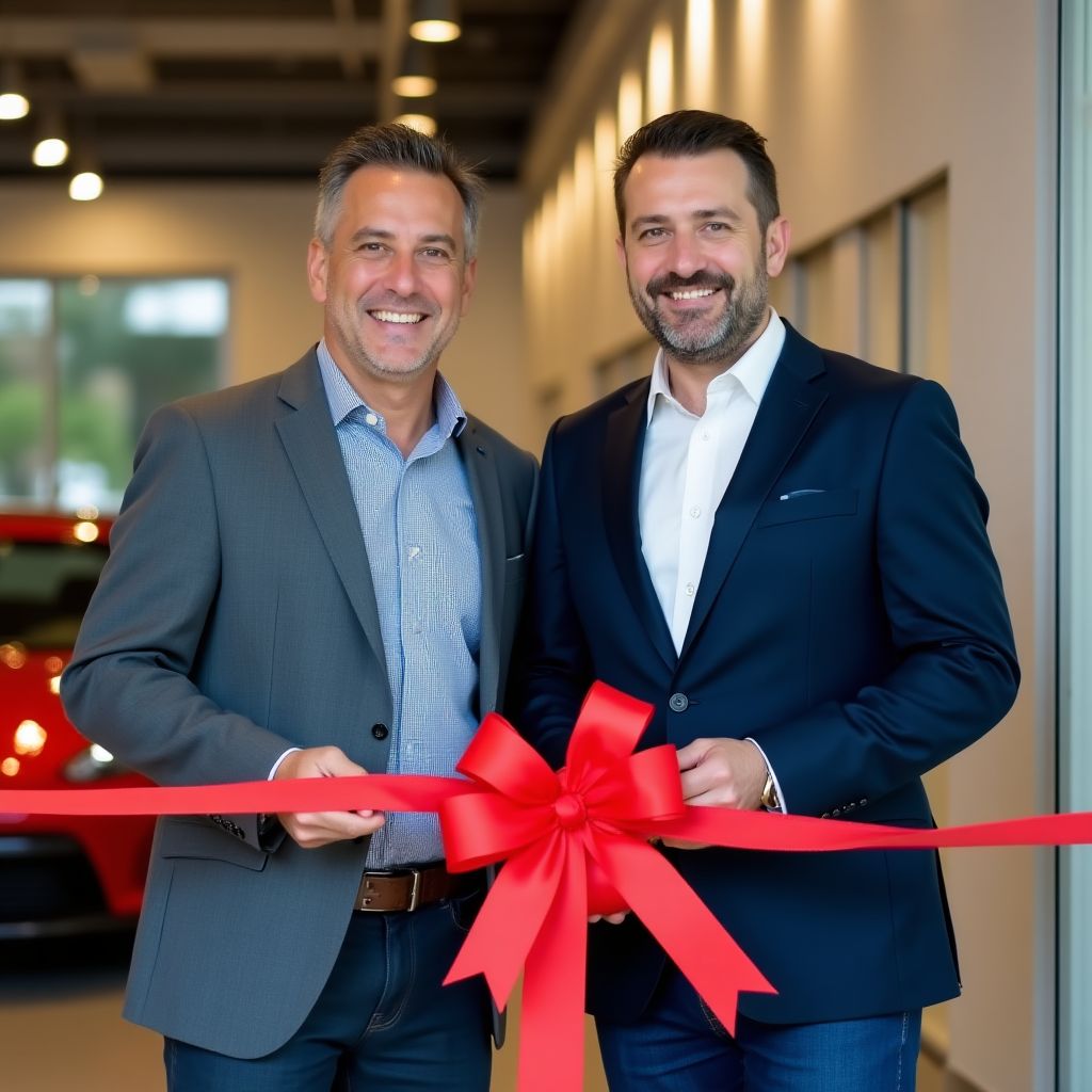 Fundadores de ElectroAutos en la inauguración del primer showroom